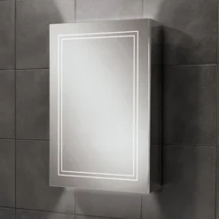 HIB Edge 50 LED Illuminated Aluminium Mirror Cabinet