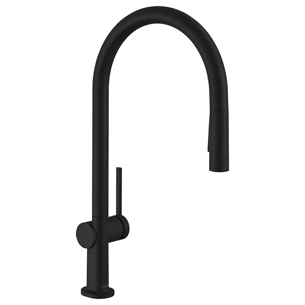 Hansgrohe Talis M54 Single Lever Kitchen Mixer 210 With Pull Out Spray - Matt Black - Image 2