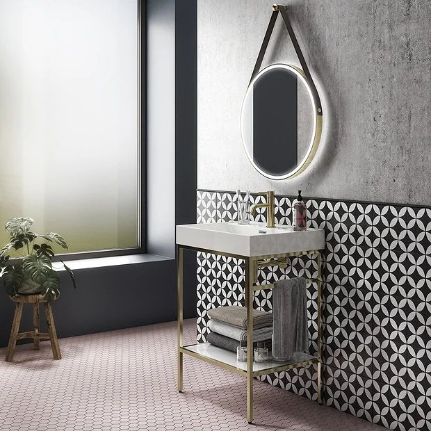 HIB Solstice Brushed Brass 60 Round LED Illuminated Mirror