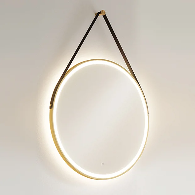 HIB Solstice Brushed Brass 60 Round LED Illuminated Mirror - Image 2