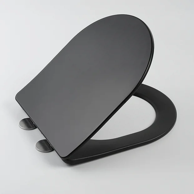 Arezzo Matt Black Rimless Back To Wall Toilet Incl. Soft Close Seat - Image 3