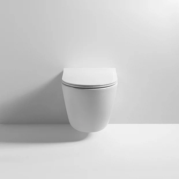 Arezzo Matt White Rimless Wall Hung Toilet Incl. Soft Close Seat - Image 5