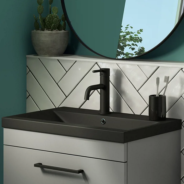 Arezzo 610 X 395mm Matt Black Rectangular Mid-Edged Inset Basin - Image 3