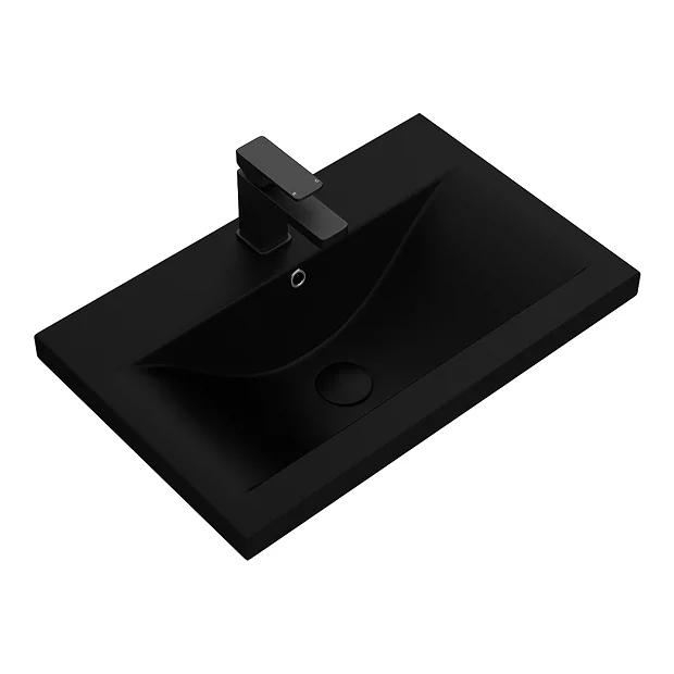 Arezzo 610 X 395mm Matt Black Rectangular Mid-Edged Inset Basin