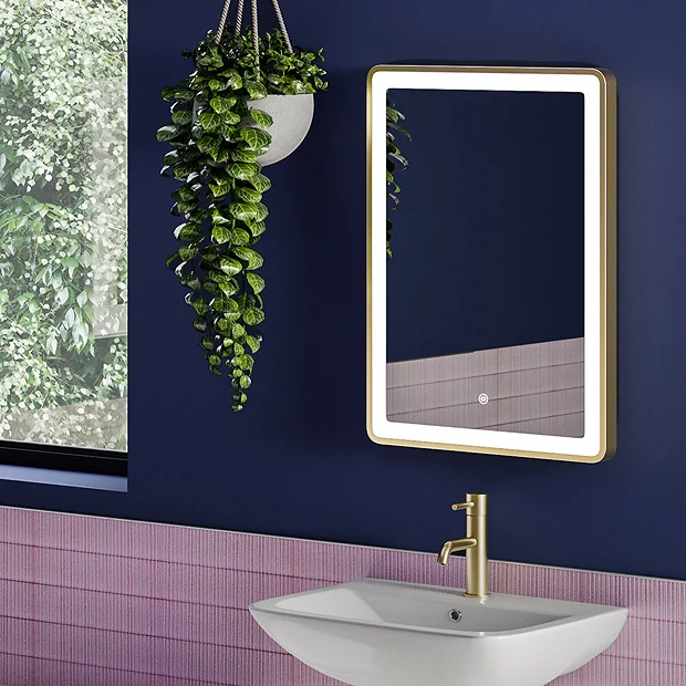Arezzo 700 X 500mm Brushed Brass LED Touch Sensor Mirror + Anti-Fog - Image 5