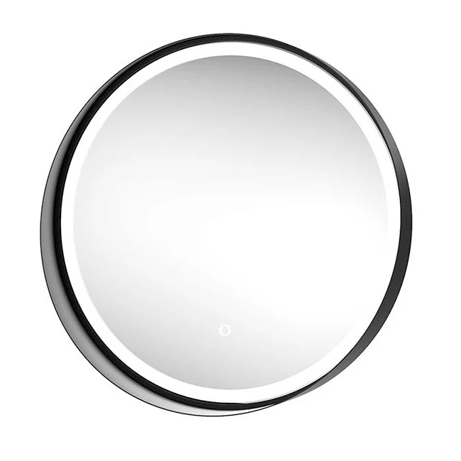 Arezzo Matt Black 600mm Round Colour Changing LED Illuminated Bathroom Mirror With Anti-Fog - Image 2
