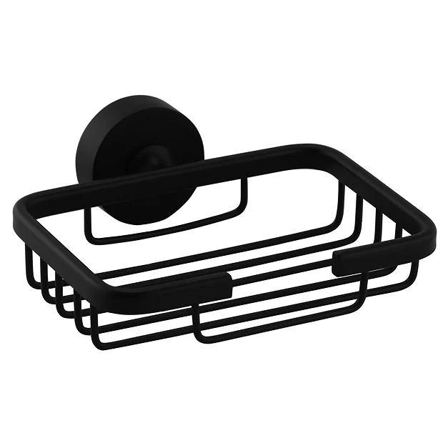 Arezzo Matt Black Soap Basket - Image 2