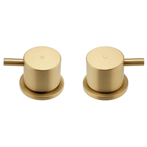 Arezzo Brushed Brass 3/4" Deck Bath Side Valves (Pair)