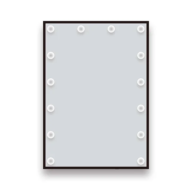 Arezzo Bulb Matt Black 500 X 700mm LED Illuminated Mirror With Motion Sensor + Anti-Fog - Image 3