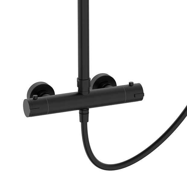 Arezzo Deluxe Cool Touch Round Thermostatic Shower (300mm Head - Matt Black) - Image 6
