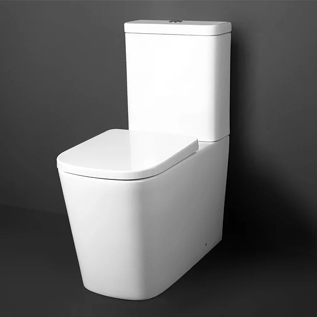 Arezzo Square BTW Close Coupled Rimless Toilet With Soft Close Seat - Image 2