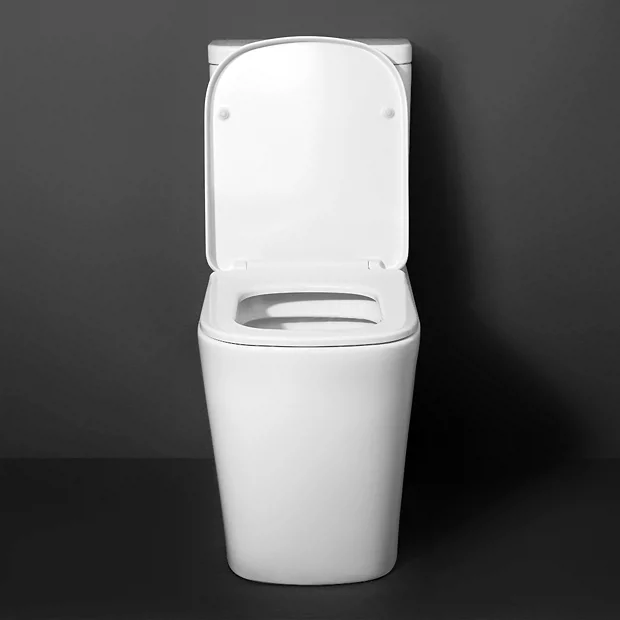 Arezzo Square BTW Close Coupled Rimless Toilet With Soft Close Seat - Image 4