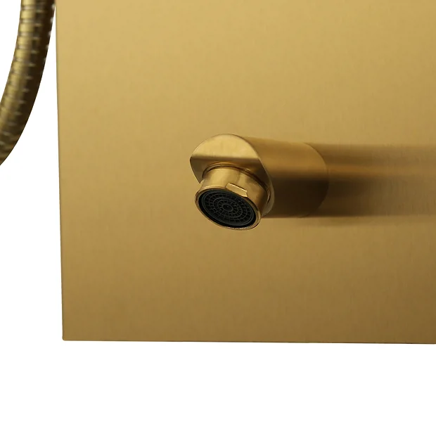 Arezzo Shower Tower Panel - Brushed Brass (Thermostatic) - Image 6