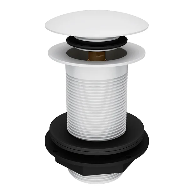 Arezzo Matt White Unslotted Click Clack Basin Waste