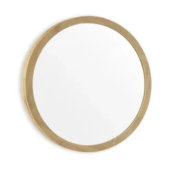 EcoDelux 800mm Bamboo Frame Round Mirror