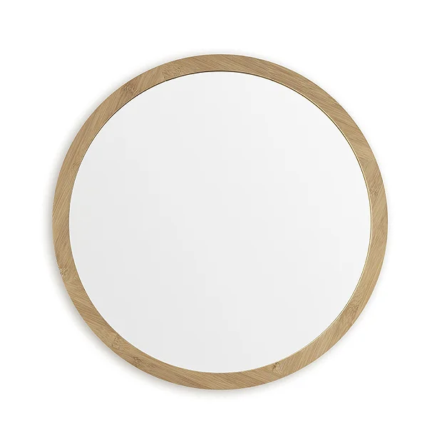 EcoDelux 800mm Bamboo Frame Round Mirror - Image 2