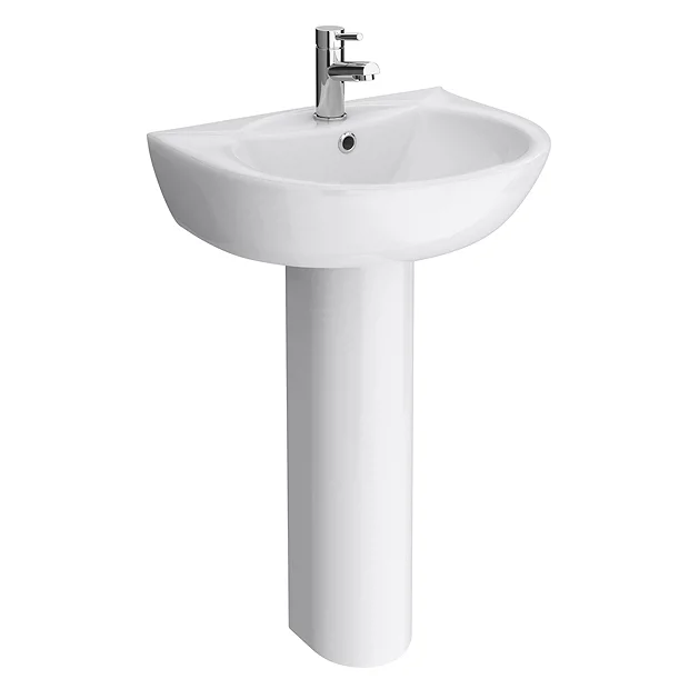 Cove 530mm Basin 1TH With Pedestal - Image 2
