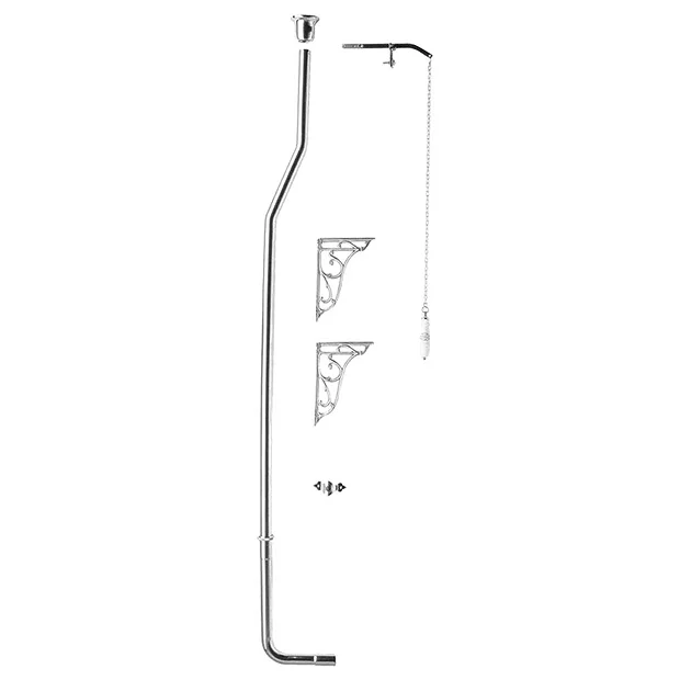 Chatsworth Chrome High Level Traditional WC Flush Pipe Kit - Image 2