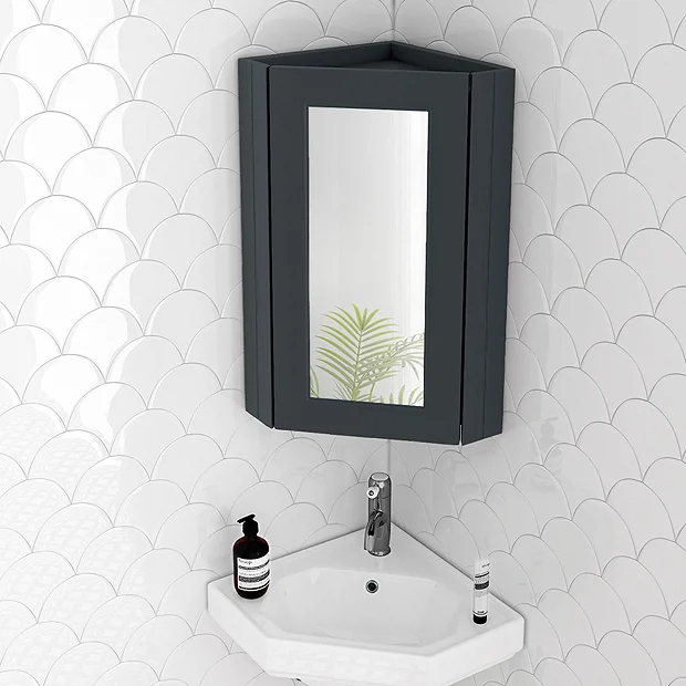 Chatsworth Corner Mirror Cabinet Graphite - Image 2