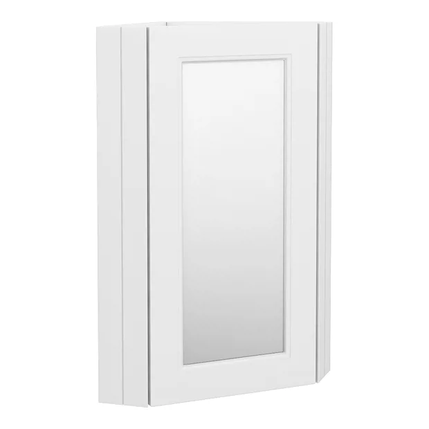 Chatsworth Corner Mirror Cabinet White