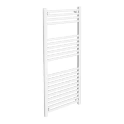 Diamond Heated Towel Rail - W500 X H1200mm - White - Straight
