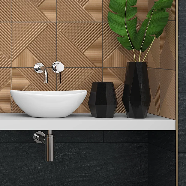 Cruze Round Chrome Wall Mounted (2TH) Basin Mixer Tap