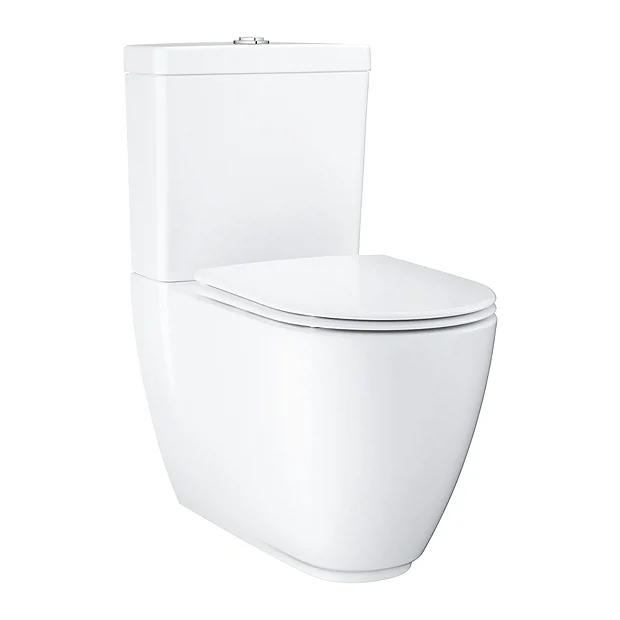 Grohe Essence Rimless Close Coupled Toilet With Soft Close Seat (Bottom Inlet) + FREE TOILET ROLL HOLDER - Image 2