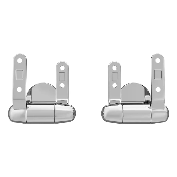 Toreno Wooden Toilet Seat Hinge Pack Chrome - Image 2
