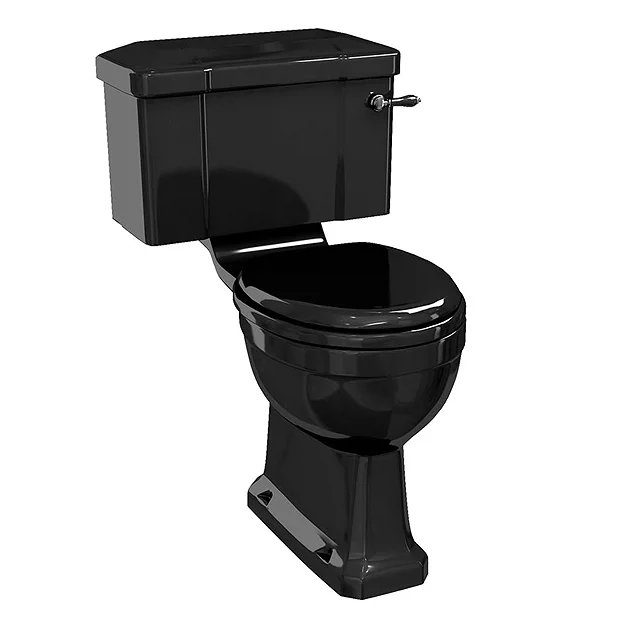 Burlington Jet Black Close Coupled WC With 520mm Lever Cistern - Image 2