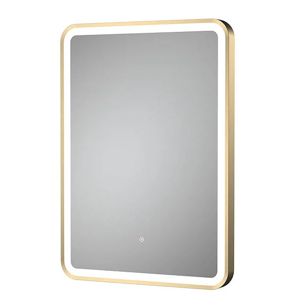 Arezzo 700 X 500mm Brushed Brass LED Touch Sensor Mirror + Anti-Fog - Image 2
