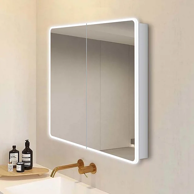 Toreno 700 X 800mm LED Illuminated 2-Door Mirror Cabinet With Motion Sensor, Shaving Socket & Anti-Fog - Image 2