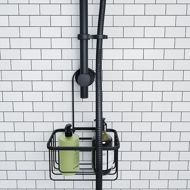 Croydex Matt Black Hook Over Shower Caddy