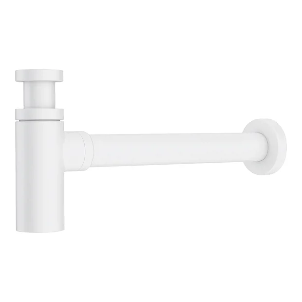 Arezzo Round Matt White Modern Basin Bottle Trap - Image 2