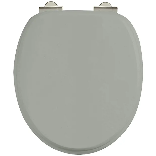 Burlington Soft Close Toilet Seat With Chrome Hinges - Dark Olive - Image 2
