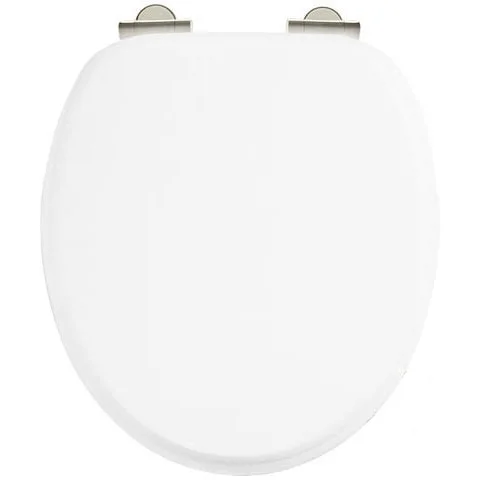 Burlington Soft Close Toilet Seat With Chrome Hinges - Matt White - Image 2