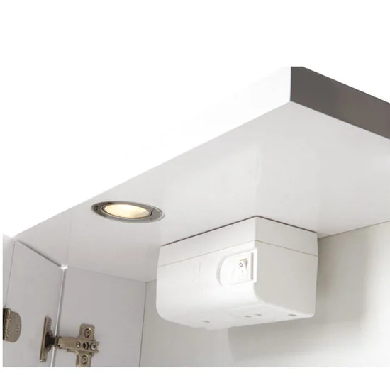 Croydex Shire 2 Door Mirror Cabinet With Light & Shaver Socket - White - Image 3