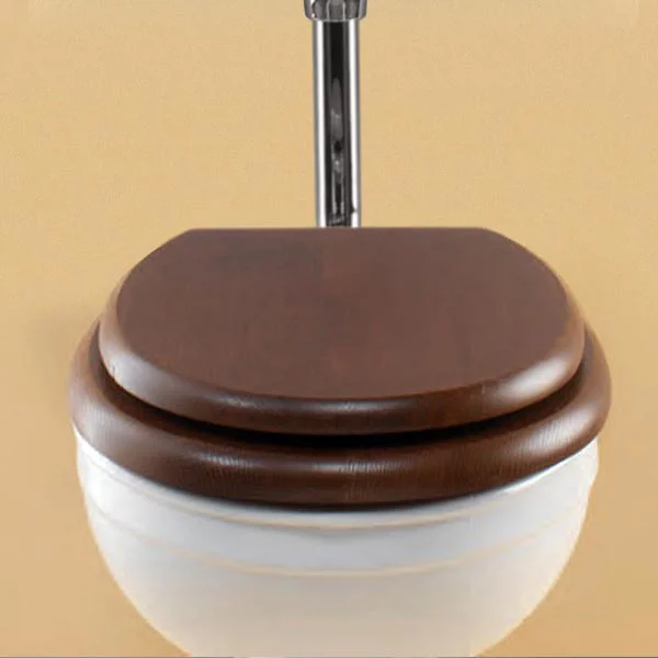 Silverdale Mahogany Wooden High/Low Level Toilet Seat With Incalux Hinges - Image 2