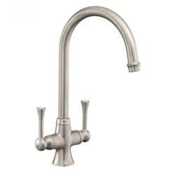 Rangemaster Estuary Brushed Nickel Dual Lever Kitchen Tap