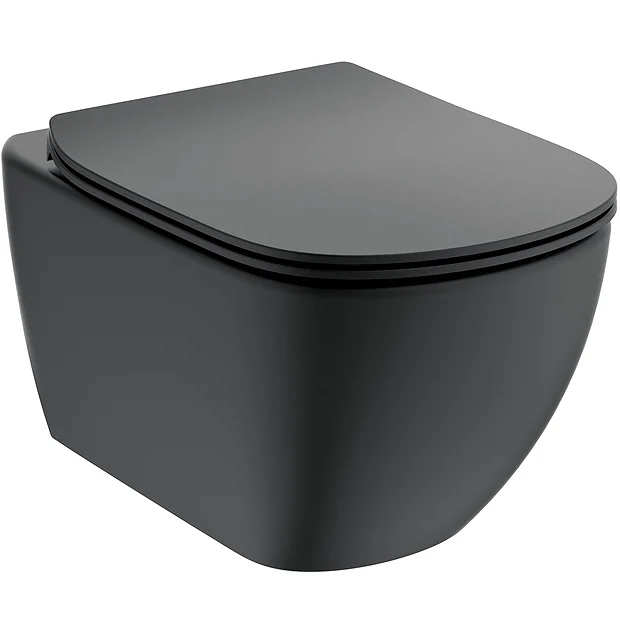 Ideal Standard Tesi Silk Black AquaBlade Wall Hung WC + Soft Close Seat - Image 2