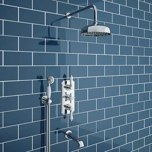 Trafalgar Traditional Triple Concealed Thermostatic Shower Valve With Diverter - Image 4