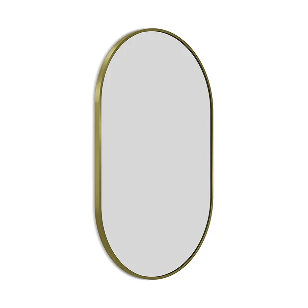 Arezzo Brushed Brass 500 X 800mm Capsule Mirror - Image 2