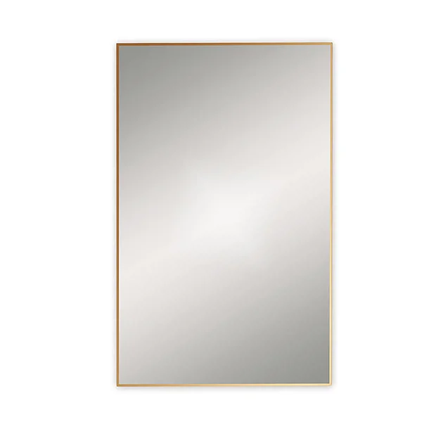 Venice Brushed Brass 400 X 700mm Rectangular Mirror - Image 2
