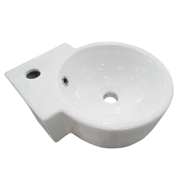 Othello Round Wall Hung Corner Basin 1TH - 310 X 440mm - Image 3