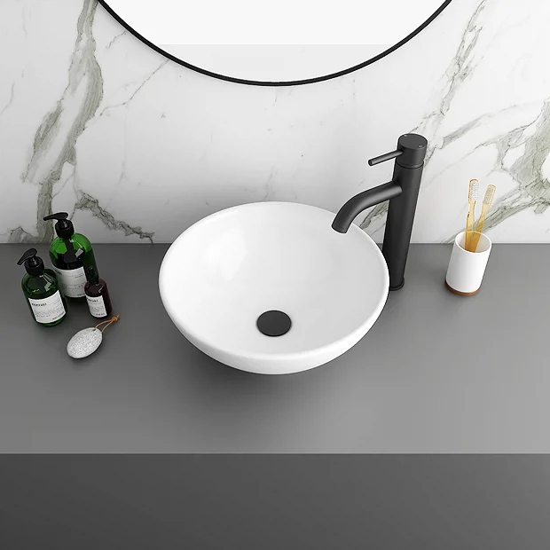 Runda Round Counter Top Basin 0TH - 380mm Diameter - Image 2