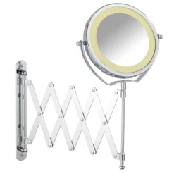 Wenko - Brolo LED Telescopic Wall Mirror - 3x Magnification - Chrome