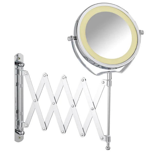 Wenko - Brolo LED Telescopic Wall Mirror - 3x Magnification - Chrome